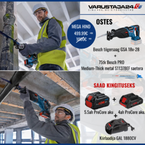 Bosch GSA 18V-28 tigersåg + 75 st Bosch S1137BEF tigersågblad för medeltjockt och tjockt stål