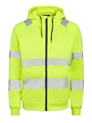 GESTO Essential G237 Hi-Vis huvtröja med hel dragkedja, gul