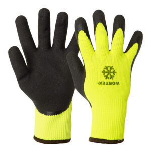 Wortex 355 vinterhandske med latexbeläggning, gul