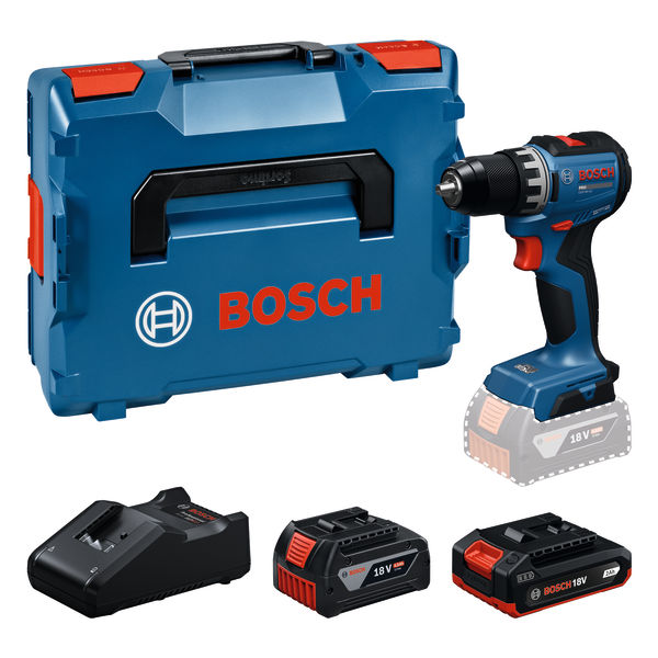 Sladdlös borrskruvdragare Bosch GSR18V-52, GAL 18V-40, 1x2.0Ah, 1x4.0Ah, L-BOXX