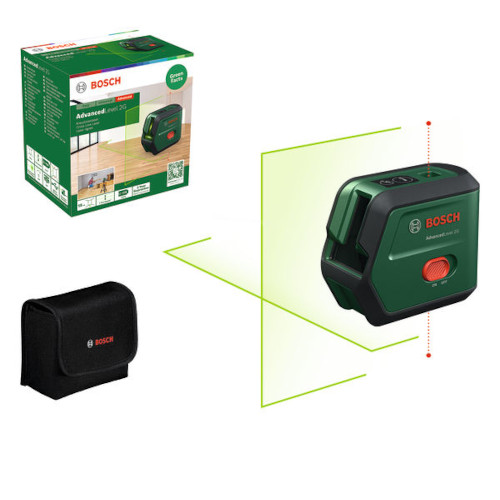 Hårkorslaser med lodfunktion Bosch Green AdvancedLevel 2G .