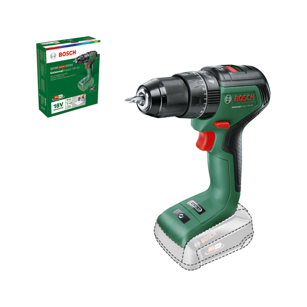Sladdlös slagborrmaskin Bosch Green UniversalImpact18V-60, SOLO
