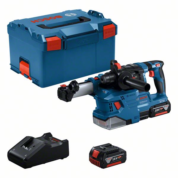 Sladdlös borrhammare med SDS plus Bosch GBH 18V-22 GDE 18V-12, GAL 18V-40, 2x4.0Ah, L-BOXX