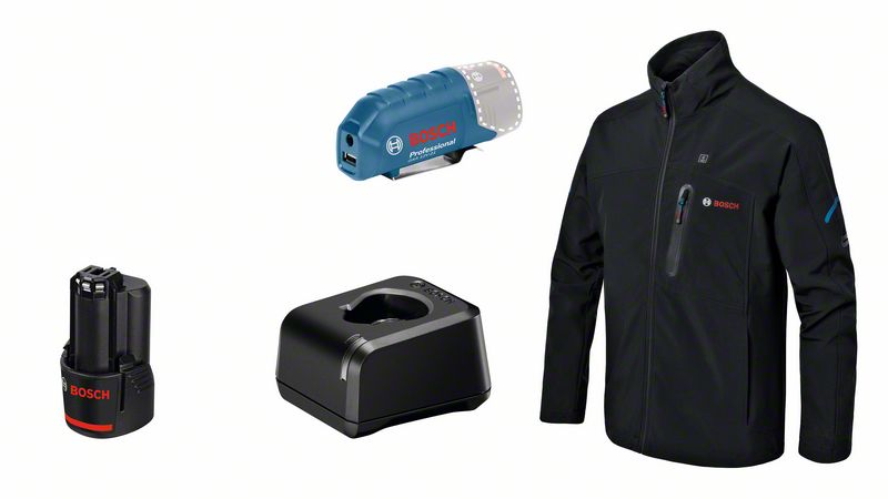 Uppvärmd jacka Bosch GHJ 12 18V 3XL KIT GAA GAL12V-20, 1x2.0Ah