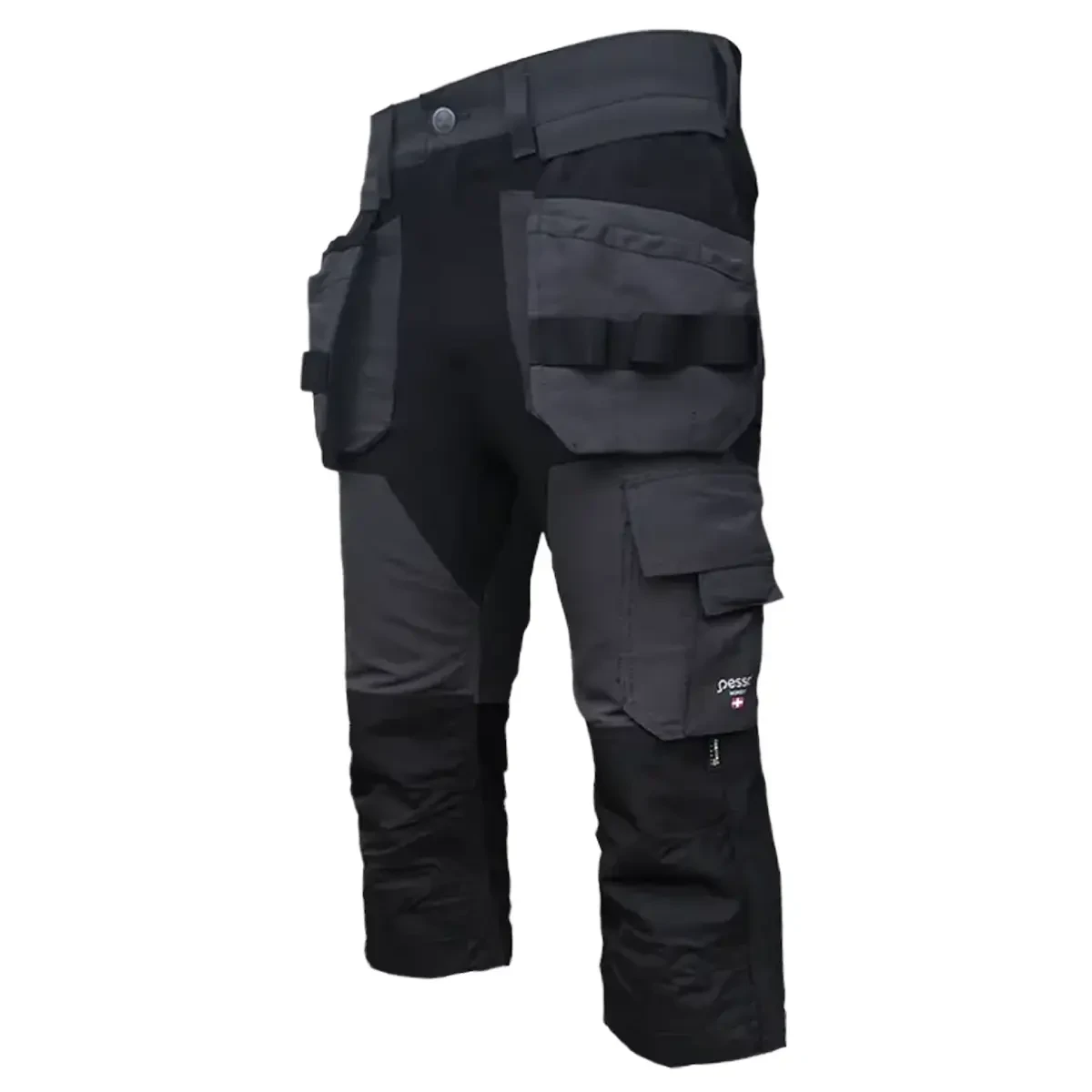 3/4-byggbyxor Pesso Titan, stretch, grå