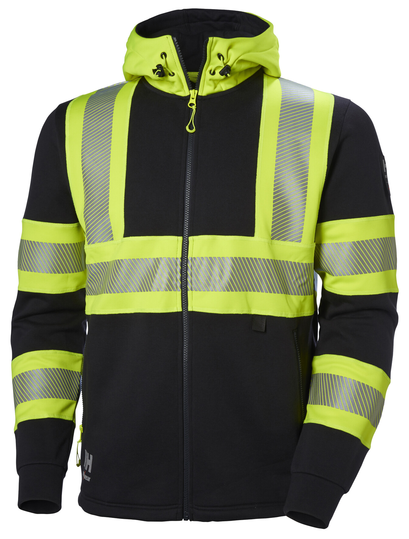 Huvtröja med dragkedja Helly Hansen ICU, gul/mörkgrå