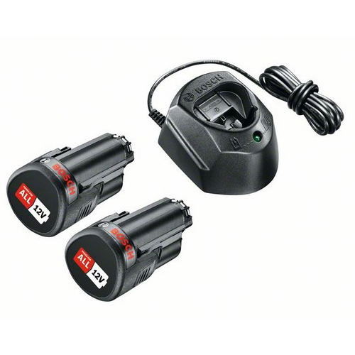 Batteriladdare Bosch Green StarterSet PBA12V GAL1210, 2x1,5Ah