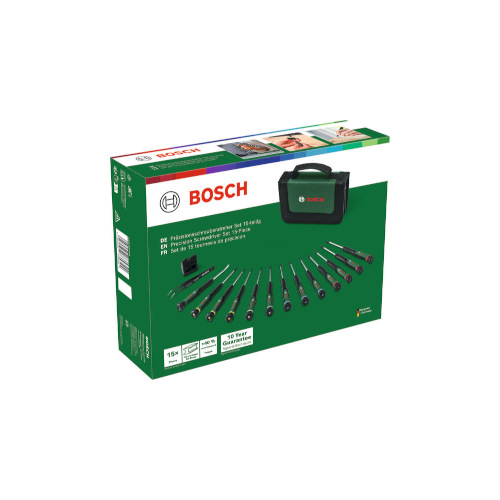 Precisionsskruvmejselsats Bosch Green, 15 st