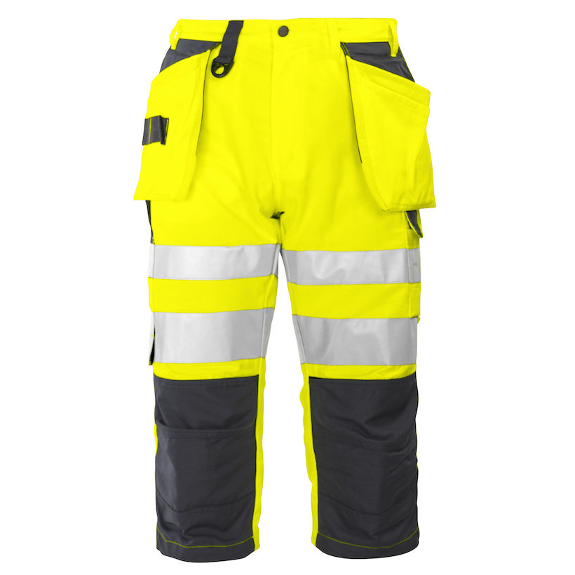Varsel med hängfickor Projob 6510, 3/4 3/4-byxor, gul