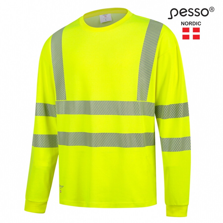 Långärmad T-shirt Pesso HVMIL, HIVIS klass 2, varselgul