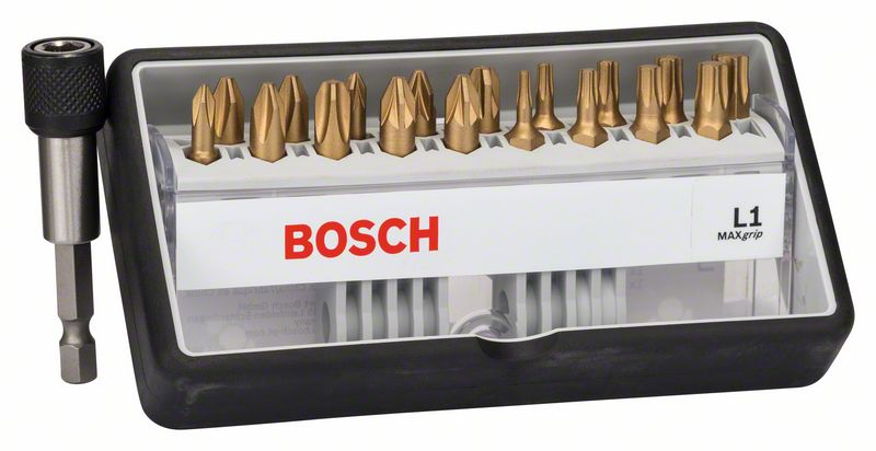 Bitssats Bosch L1 Max Grip, 19 delar