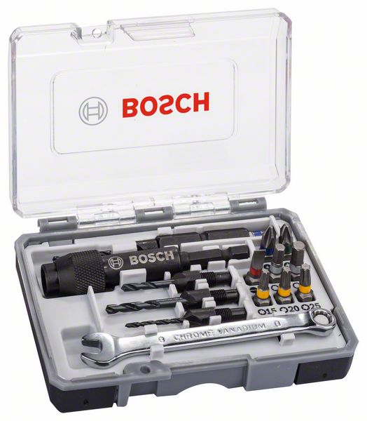 Bosch Extra Hard skruvdragarbitssats med borrar och hylsnyckel, 20 delar