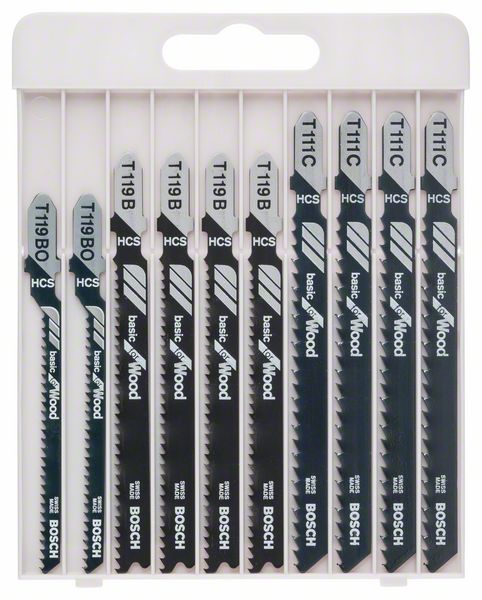 Bosch 10-delars Basic for Wood-sticksågsbladsats