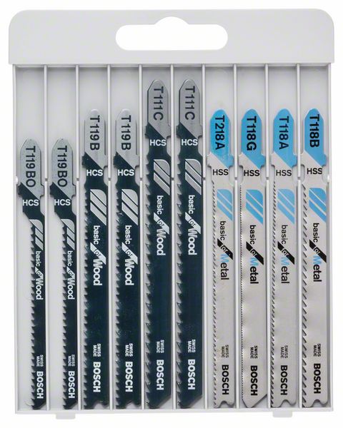 Bosch 10-delars Basic for Metal and Wood-sticksågssats