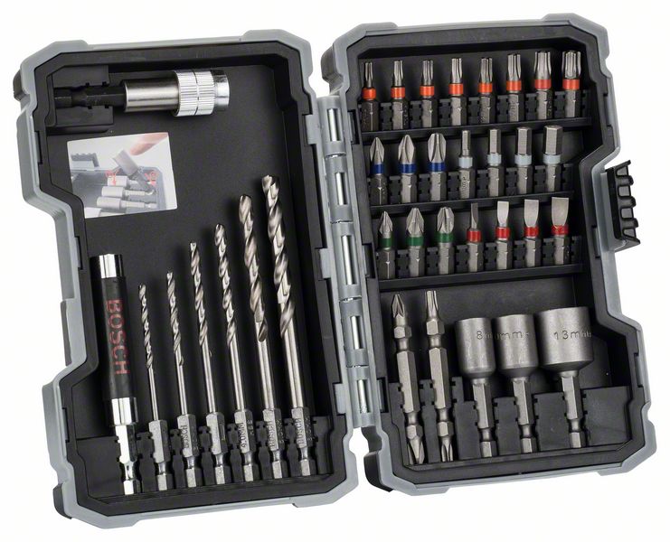 Bosch HSS-G borr- och bitssats, Extra Hard-version, PH, PZ, SL, H, T, 35 delar