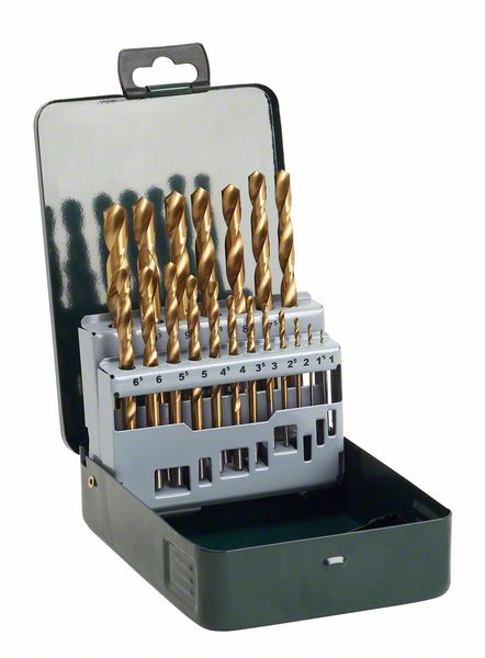 Metallborrsats Bosch HSS-TiN, 19 st