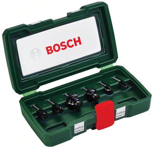 Fräsverktygssats Bosch 1/4 fäste, 6 st