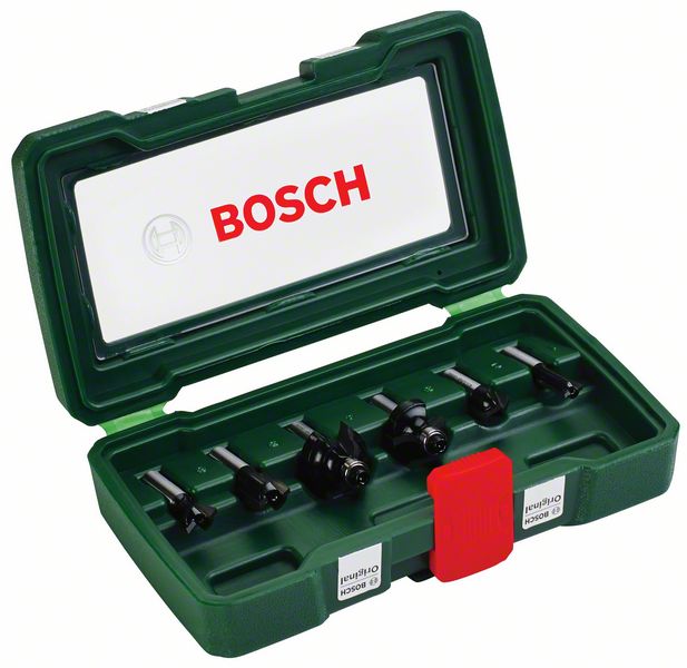 Fräsverktygssats Bosch fäste 8 mm, 6 st