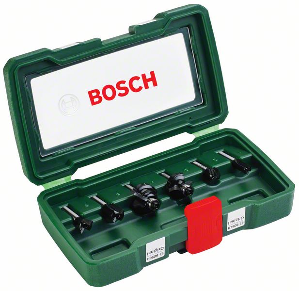 Fräsverktygssats Bosch fäste 6 mm, 6 st