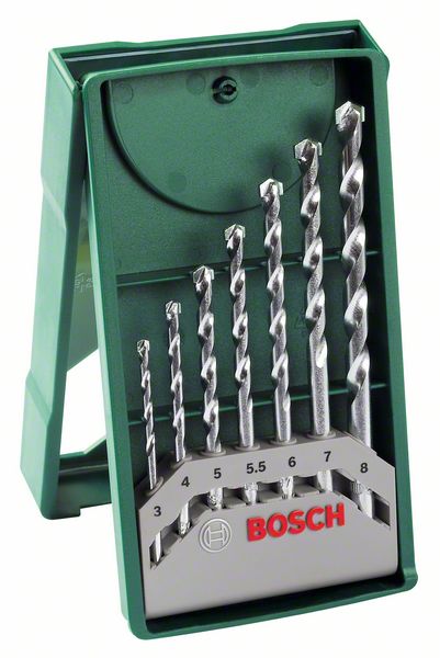 Borrsats Bosch betong, 7 st, 3/4/5/5,5/6/7/8 mm