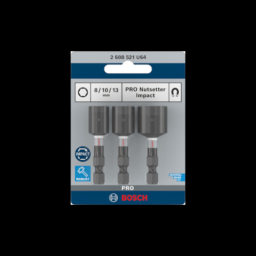 Bosch PRO Nutsetter Impact, 8 x 50, 10 x 50, 13 x 50 mm, 3 st