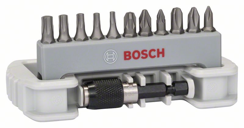 Bosch Extra Hard blandad skruvdragarbitssats med bitshållare, 12 delar (Displaylåda; 12 x 12 delar)