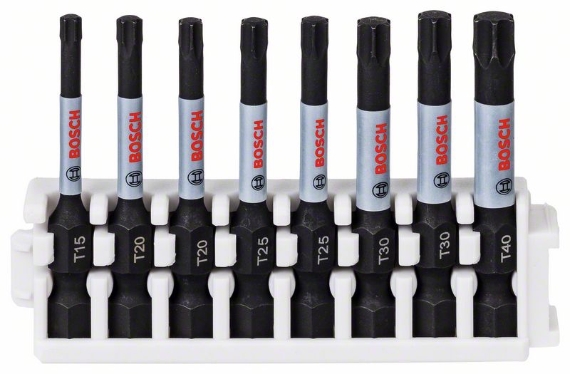 Bosch PRO Torx Impact-bits, T15, T20(x2), T25(x2), T30(x2), T40, 55 mm, 8 st
