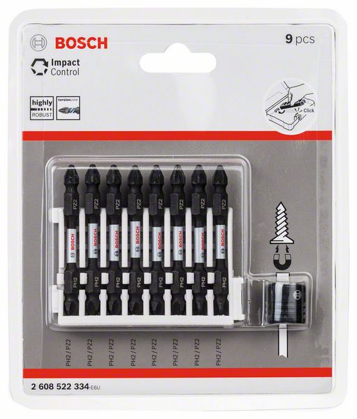 Bosch Impact Control skruvdragarbits, 9 delar