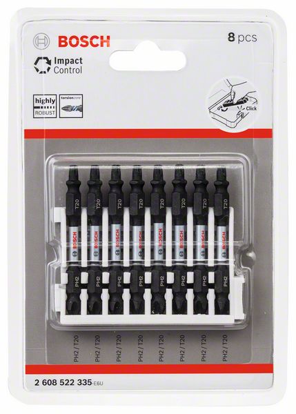 Bosch Impact Control skruvdragarbits, 8 delar