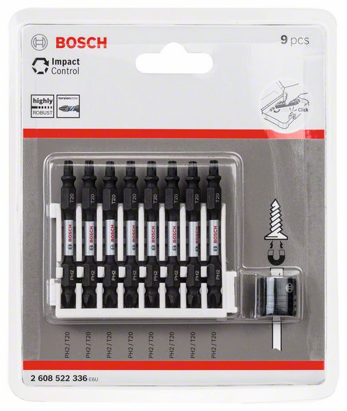 Bosch Impact Control skruvdragarbits, 9 delar