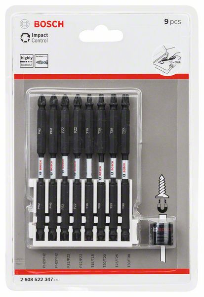 Bosch Impact Control skruvdragarbits, 9 delar
