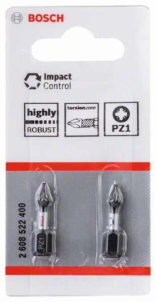 Bosch PRO Pozidriv Impact Bits, PZ1, 25 mm, 2 delar