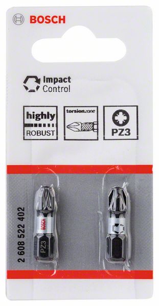 Bosch PRO Pozidriv Impact Bits, PZ3, 25 mm, 2 delar