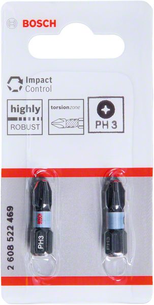 Bosch PRO Phillips impact-bits, PH3, 25 mm, 2 delar
