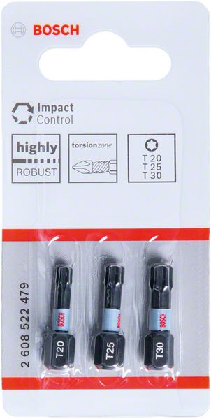 Bosch PRO T Impact-bits, T20 x 25, T25 x 25, T30 x 25 mm, 3 st