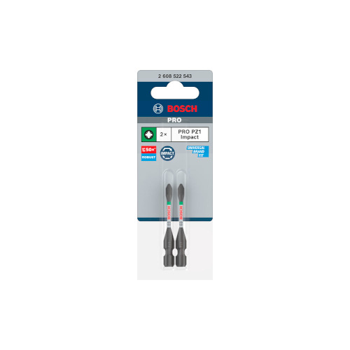 Bosch PRO Pozidriv impact-bits, PZ1, 55 mm, 2 st