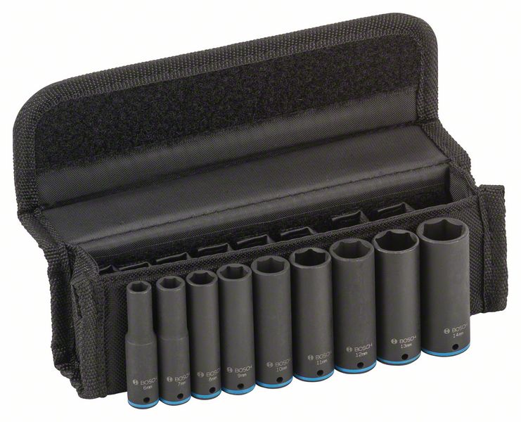 Bosch Hylssats, 9 delar, 6–14 mm långa