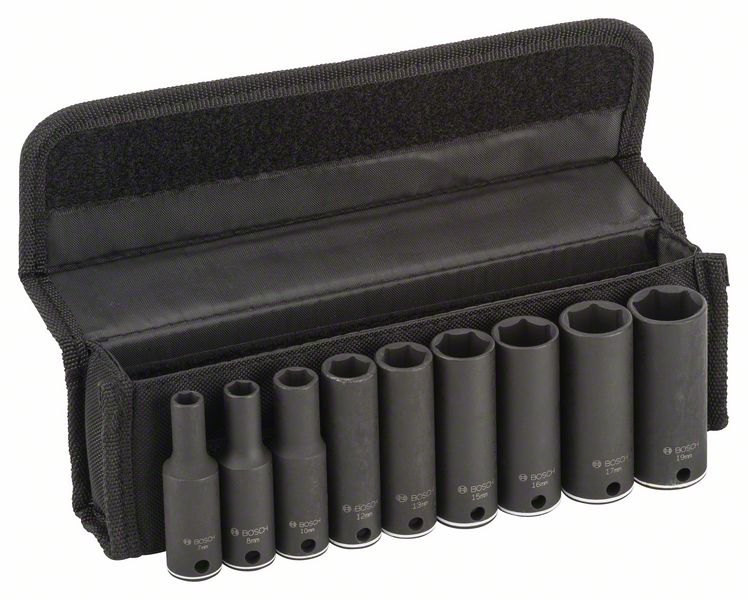 Bosch Hylssats, 9 delar, 7–19 mm långa