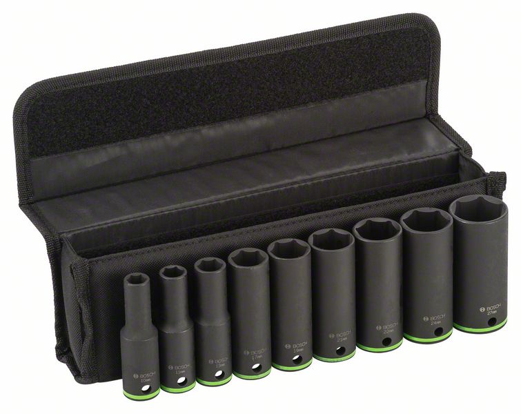 Bosch Hylssats, 9 delar, 10–27 mm långa