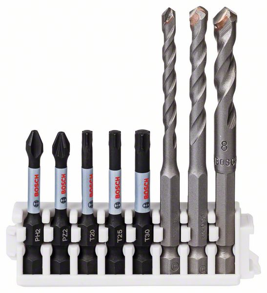 Bosch Hex-9 Ceramic 5/6/8 mm, Impact Power-bits 50 mm PH2, PZ2, T20, T25, T30