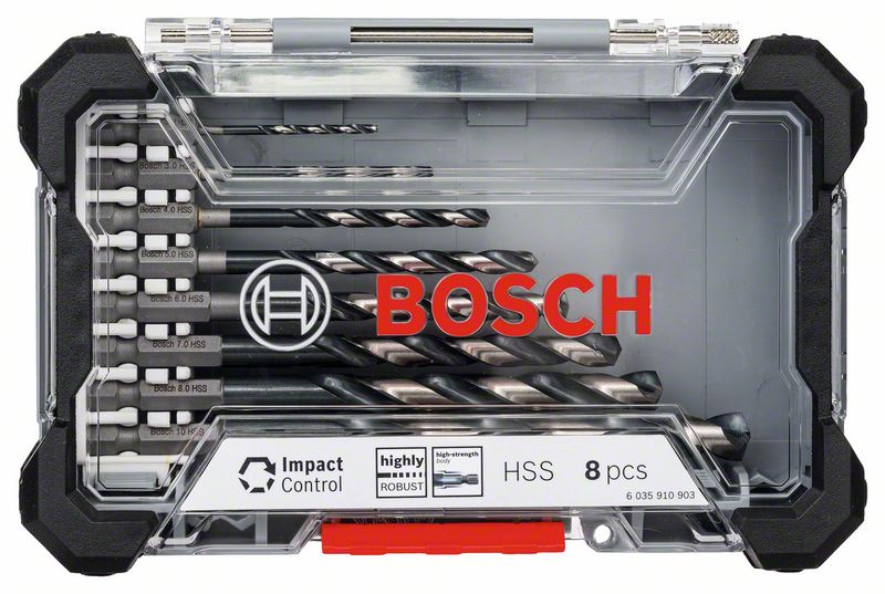 Bosch PRO Metal HSS-G Impact spiralborrsats, 8 delar