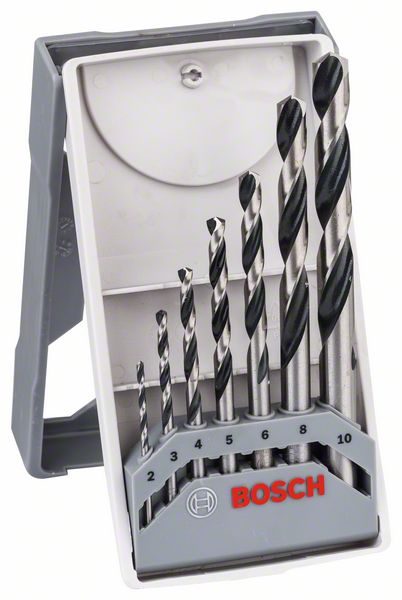 Bosch HSS spiralborrsats 2 PointTeQ, Mini-X-Line, 7 delar, 2–10 mm