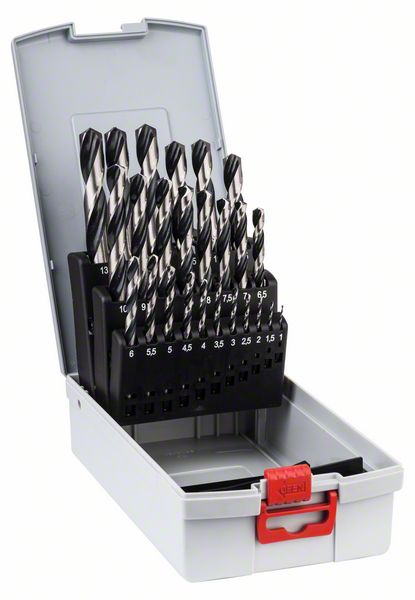 Bosch HSS spiralborr PointTeQ ProBox, 25 st., 1–13 mm