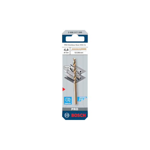 Bosch PRO Stainless Steel HSS-Co spiralborr, 4,8x52x86 mm