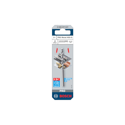 Bosch PRO Metal HSS-G spiralborr, 2x24x49 mm