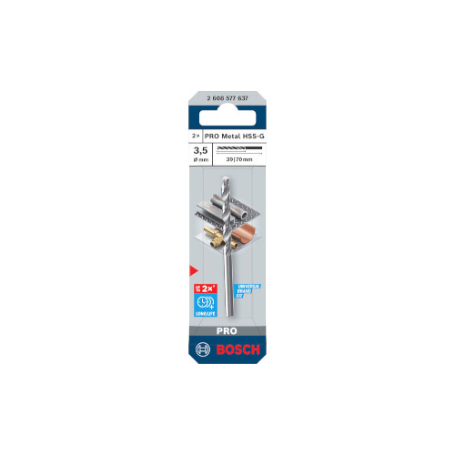 Bosch PRO Metal HSS-G spiralborr, 3.5x39x70 mm
