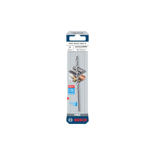 Bosch PRO Metal HSS-G spiralborr, 3x66x100 mm