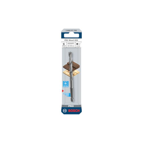 Bosch PRO Wood HSS-träspiralborrr, 6 x 49 x 105 mm