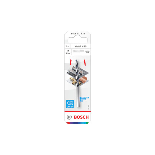 Bosch Metal HSS spiralborr, 2 x 24 x 49 mm, CYL-skaft, 2 delar