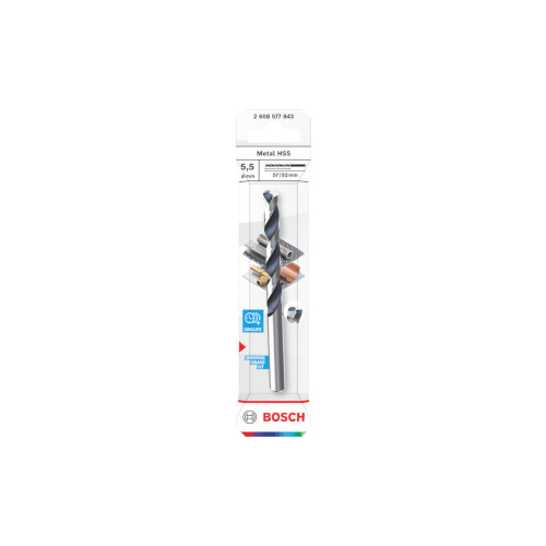 Bosch Metal HSS spiralborr, 5.5 x 57 x 93 mm, CYL-skaft